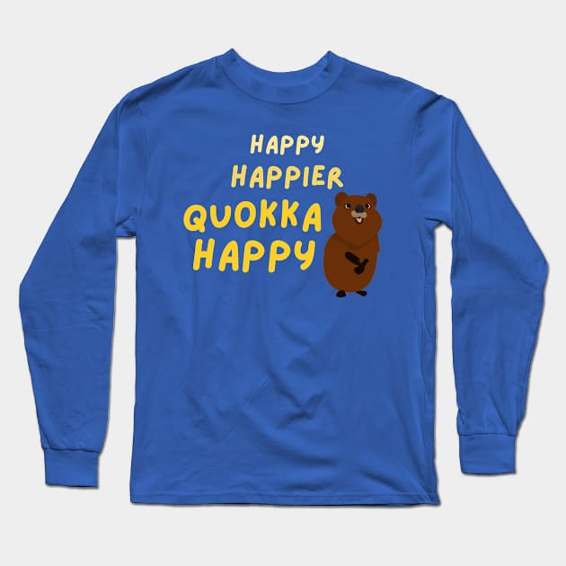 Happy happier quokka happy Long Sleeve T-Shirt by AllPrintsAndArt